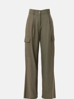 Club Monaco Women's Olive Refined Cargo Trouser Pants 12 NWT Boho minimalist Y2K